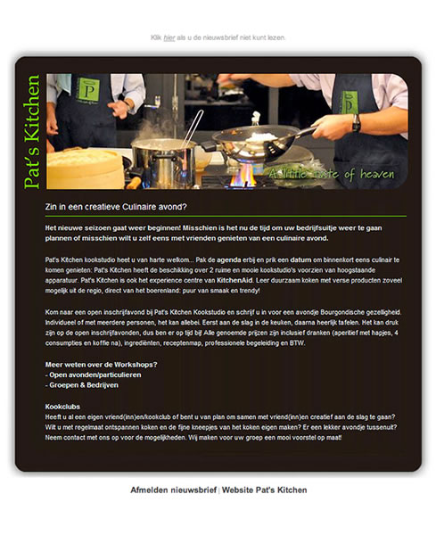 nieuwsbrief pats kitchen nieuwsbrief pats kitchen